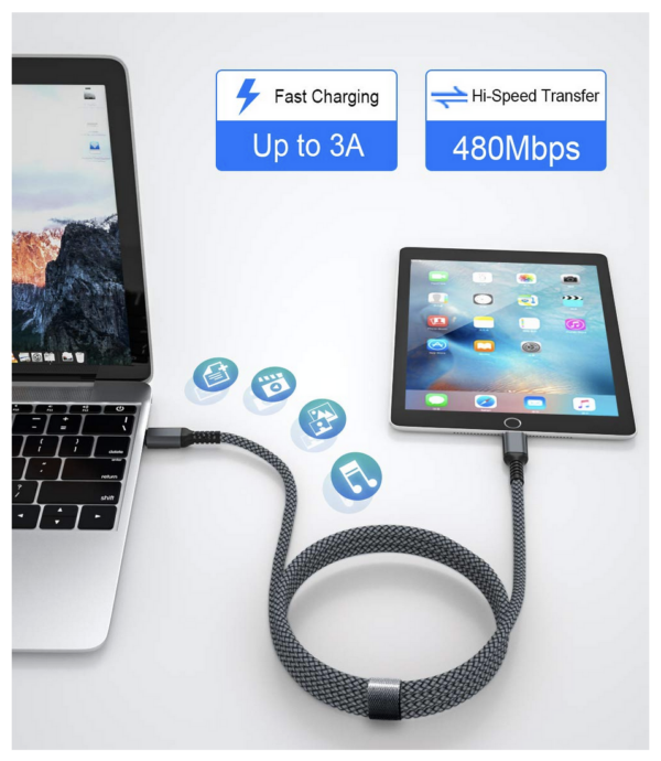 Cavo USB C a Lightning 3M con Adattatore USB A